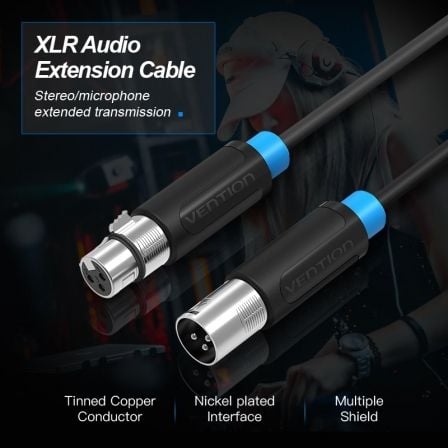 Cable Estéreo Vention BBFBH/ XLR Macho - XLR Hembra/ 2m/ Negro Cable Estéreo Vention BBFBH/ XLR Macho - XLR Hembra/ 2m/ Negro