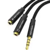 Cable Estéreo Vention BBMBY/ Jack 3.5 Macho - 2x Jack 2.5 Hembra/ 30cm/ Negro Cable Estéreo Vention BBMBY/ Jack 3.5 Macho - 2x Jack 2.5 Hembra/ 30cm/ Negro