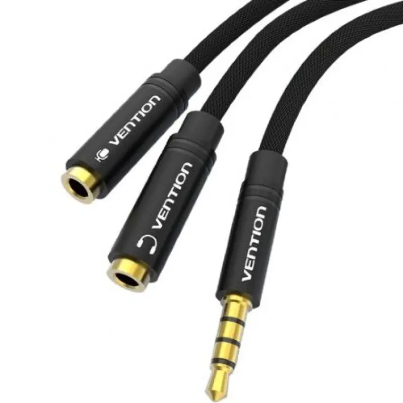 Cable Estéreo Vention BBMBY/ Jack 3.5 Macho - 2x Jack 2.5 Hembra/ 30cm/ Negro Cable Estéreo Vention BBMBY/ Jack 3.5 Macho - 2x Jack 2.5 Hembra/ 30cm/ Negro