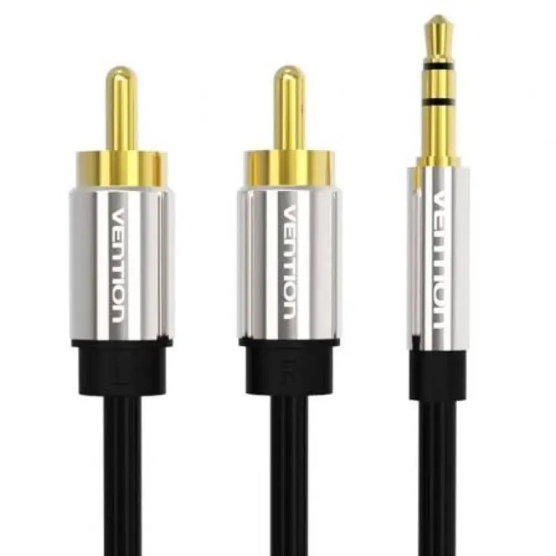 Cable Estéreo Vention BCFBF/ Jack 3.5 Macho - 2x RCA Macho/ 1m/ Negro Cable Estéreo Vention BCFBF/ Jack 3.5 Macho - 2x RCA Macho/ 1m/ Negro