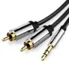 Cable Estéreo Vention BCFBH/ Jack 3.5 Macho - 2x RCA Macho/ 2m/ Negro Cable Estéreo Vention BCFBH/ Jack 3.5 Macho - 2x RCA Macho/ 2m/ Negro