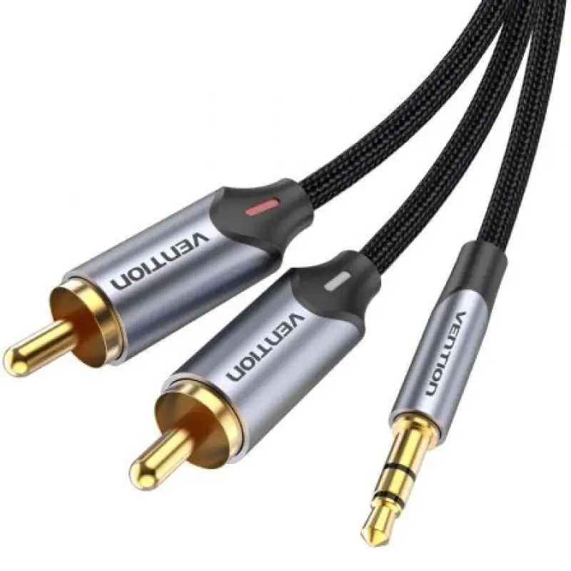 Cable Audio Vention BCNBK/ 2x RCA Macho - Jack 3.5 Macho/ 8m/ Gris Cable Audio Vention BCNBK/ 2x RCA Macho - Jack 3.5 Macho/ 8m/ Gris