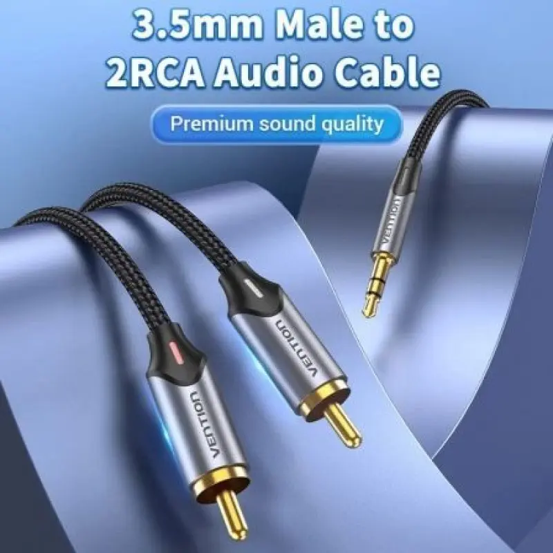 Cable Audio Vention BCNBK/ 2x RCA Macho - Jack 3.5 Macho/ 8m/ Gris Cable Audio Vention BCNBK/ 2x RCA Macho - Jack 3.5 Macho/ 8m/ Gris