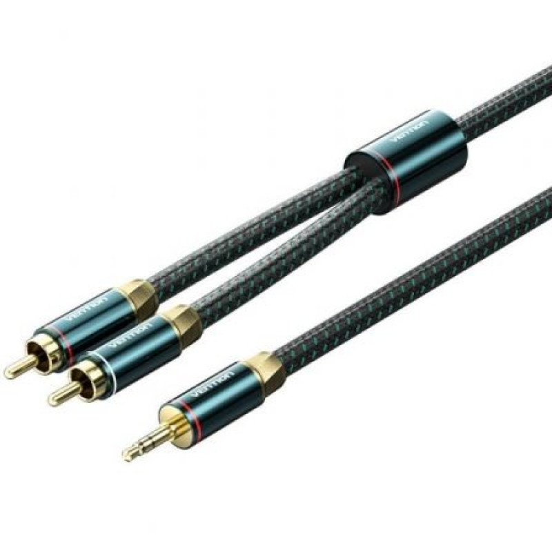 Cable Audio Vention BCSGF/ 2x RCA Macho - Jack 3.5 Macho/ 1m/ Verde y Negro Cable Audio Vention BCSGF/ 2x RCA Macho - Jack 3.5 Macho/ 1m/ Verde y Negro