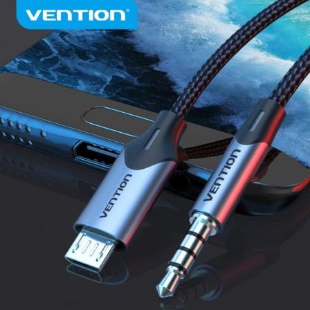 Cable Audio Vention BDGBG/ MicroUSB Macho - Jack 3.5 Macho/ 1.5m/ Negro Cable Audio Vention BDGBG/ MicroUSB Macho - Jack 3.5 Macho/ 1.5m/ Negro