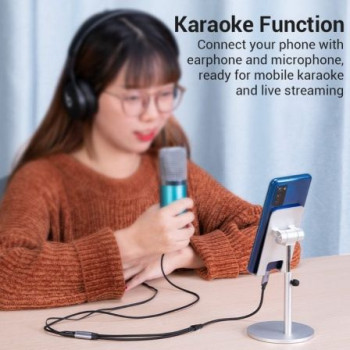 Cable Conversor USB Tipo-C Vention BGNHY/ USB Tipo-C Macho - 2x Jack 3.5 Hembra/ 30cm/ Gris Cable Conversor USB Tipo-C Vention BGNHY/ USB Tipo-C Macho - 2x Jack 3.5 Hembra/ 30cm/ Gris