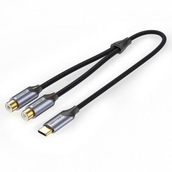 Cable Conversor Vention BGVHG/ 2x RCA Hembra - USB Tipo-C Macho/ 1.5m/ Gris Cable Conversor Vention BGVHG/ 2x RCA Hembra - USB Tipo-C Macho/ 1.5m/ Gris