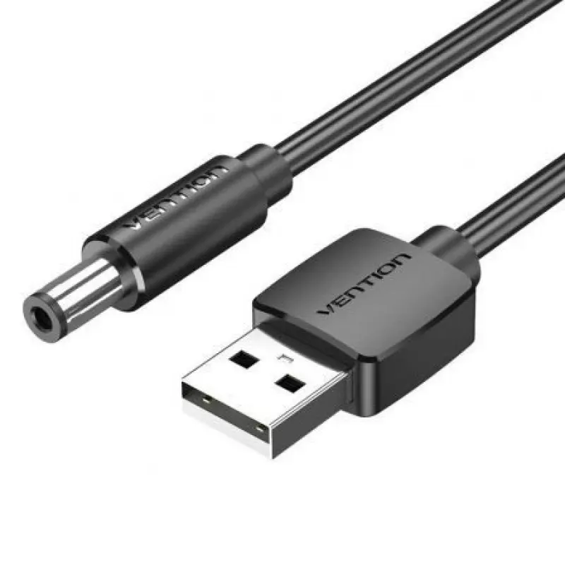 Cable Alimentación Vention CEYBD/ USB-A Macho - DC 5.5mm Macho/ 50cm/ Negro Cable Alimentación Vention CEYBD/ USB-A Macho - DC 5.5mm Macho/ 50cm/ Negro
