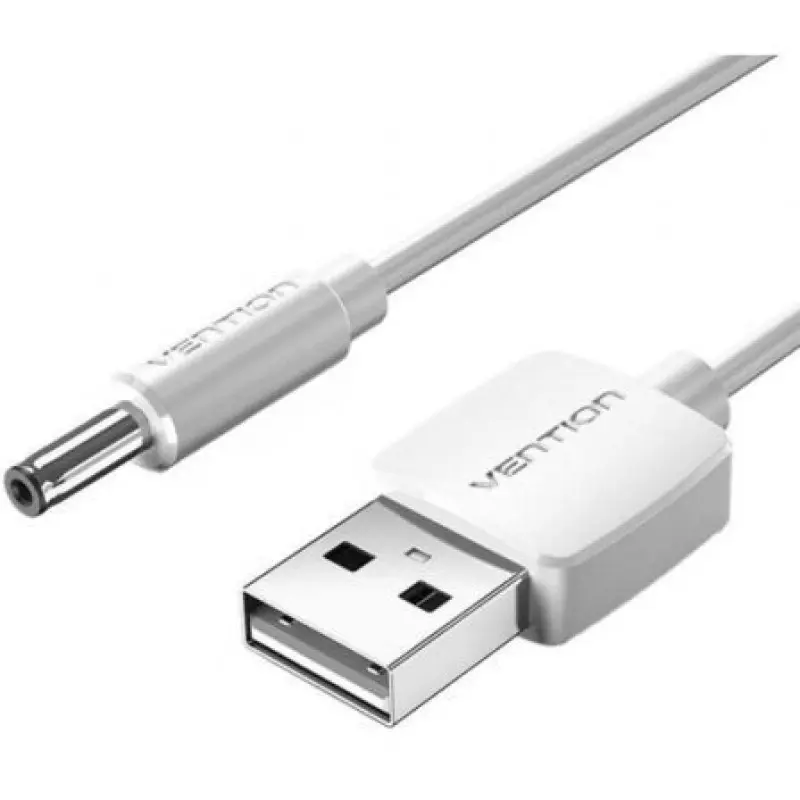 Cable Alimentación Vention CEYWD/ USB-A Macho - DC 5.5mm Macho/ 50cm/ Blanco Cable Alimentación Vention CEYWD/ USB-A Macho - DC 5.5mm Macho/ 50cm/ Blanco