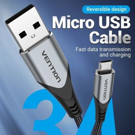 Cable USB 2.0 Vention COCHD/ USB Macho - MicroUSB Macho/ 480Mbps/ 50cm/ Negro Cable USB 2.0 Vention COCHD/ USB Macho - MicroUSB Macho/ 480Mbps/ 50cm/ Negro
