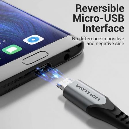 Cable USB 2.0 Vention COCHH/ microUSB Macho - USB Macho/ 480Mbps/ 2m/ Gris Cable USB 2.0 Vention COCHH/ microUSB Macho - USB Macho/ 480Mbps/ 2m/ Gris
