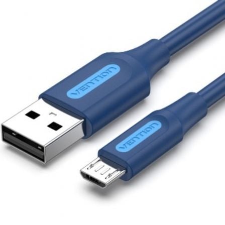 Cable USB 2.0 Vention COLLF/ USB Macho - MicroUSB Macho/ Hasta 60W/ 480Mbps/ 1m/ Azul Cable USB 2.0 Vention COLLF/ USB Macho - MicroUSB Macho/ Hasta 60W/ 480Mbps/ 1m/ Azul
