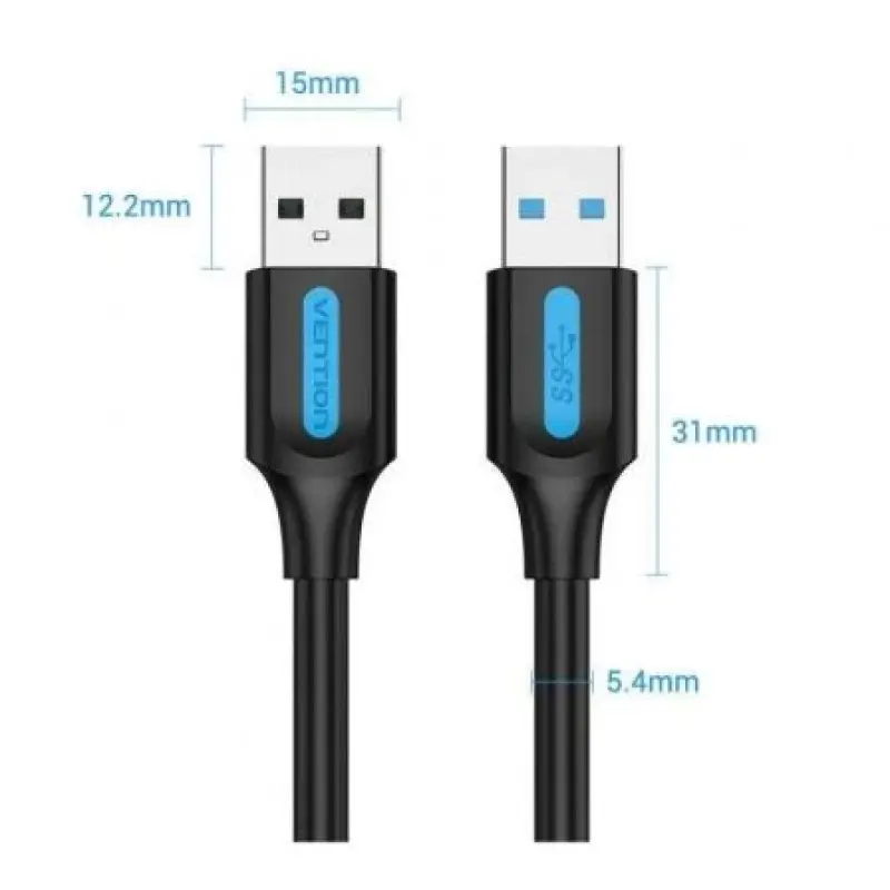Cable USB 3.0 Vention CONBI/ USB Macho - USB Macho/ 5Gbps/ 3m/ Negro Cable USB 3.0 Vention CONBI/ USB Macho - USB Macho/ 5Gbps/ 3m/ Negro