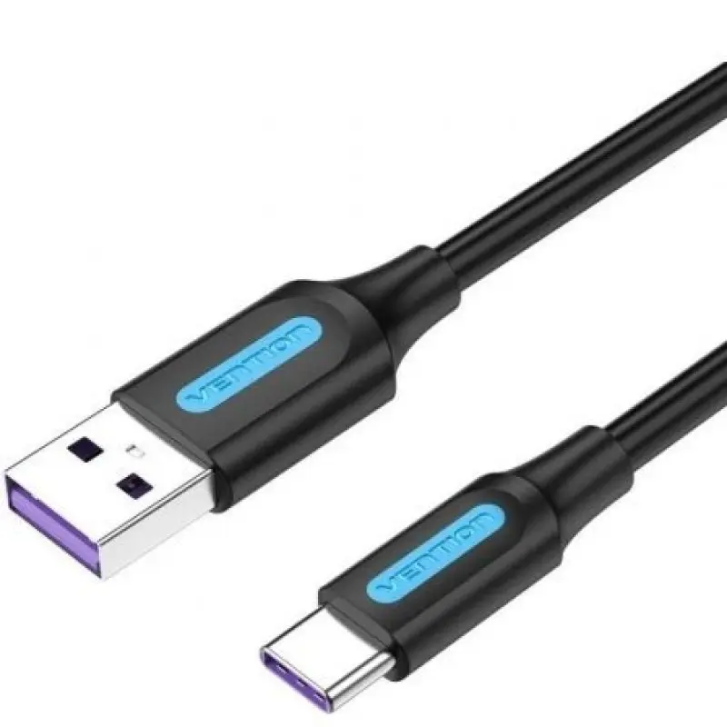 Cable USB 2.0 Tipo-C Vention CORBF/ USB Macho - USB Tipo-C Macho/ Hasta 100W/ 480Mbps/ 1m/ Negro Cable USB 2.0 Tipo-C Vention CORBF/ USB Macho - USB Tipo-C Macho/ Hasta 100W/ 480Mbps/ 1m/ Negro