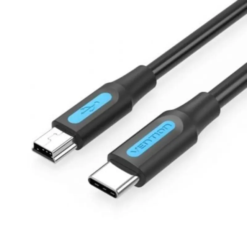 Cable USB 2.0 Tipo-C Vention COWBD/ USB Tipo-C Macho - MiniUSB Macho/ Hasta 10W/ 480Mbps/ 50cm/ Negro Cable USB 2.0 Tipo-C Vention COWBD/ USB Tipo-C Macho - MiniUSB Macho/ Hasta 10W/ 480Mbps/ 50cm/ Negro