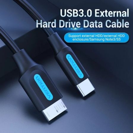 Cable USB 3.0 Vention CQABF/ microUSB Macho - USB Tipo-C Macho/ 5Gbps/ 1m/ Negro Cable USB 3.0 Vention CQABF/ microUSB Macho - USB Tipo-C Macho/ 5Gbps/ 1m/ Negro