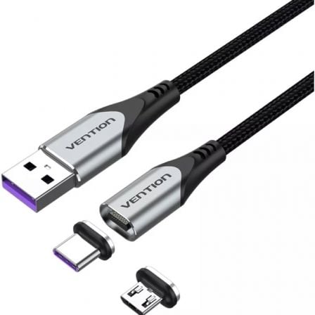 Cable USB 2.0 Vention CQNHD/ USB Macho/ MicroUSB Macho - USB Tipo-C Macho/ 50cm/ Gris Cable USB 2.0 Vention CQNHD/ USB Macho/ MicroUSB Macho - USB Tipo-C Macho/ 50cm/ Gris