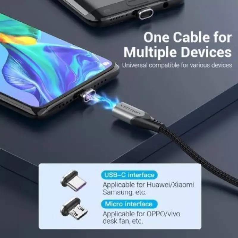 Cable USB 2.0 Vention CQNHD/ USB Macho/ MicroUSB Macho - USB Tipo-C Macho/ 50cm/ Gris Cable USB 2.0 Vention CQNHD/ USB Macho/ MicroUSB Macho - USB Tipo-C Macho/ 50cm/ Gris
