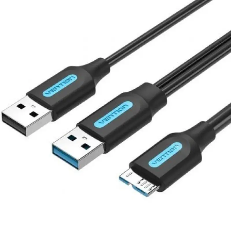 Cable USB 3.0 Vention CQPBF/ USB Macho - MicroUSB Macho/ USB 2.0 Macho/ 5Gbps/ 1m/ Negro Cable USB 3.0 Vention CQPBF/ USB Macho - MicroUSB Macho/ USB 2.0 Macho/ 5Gbps/ 1m/ Negro