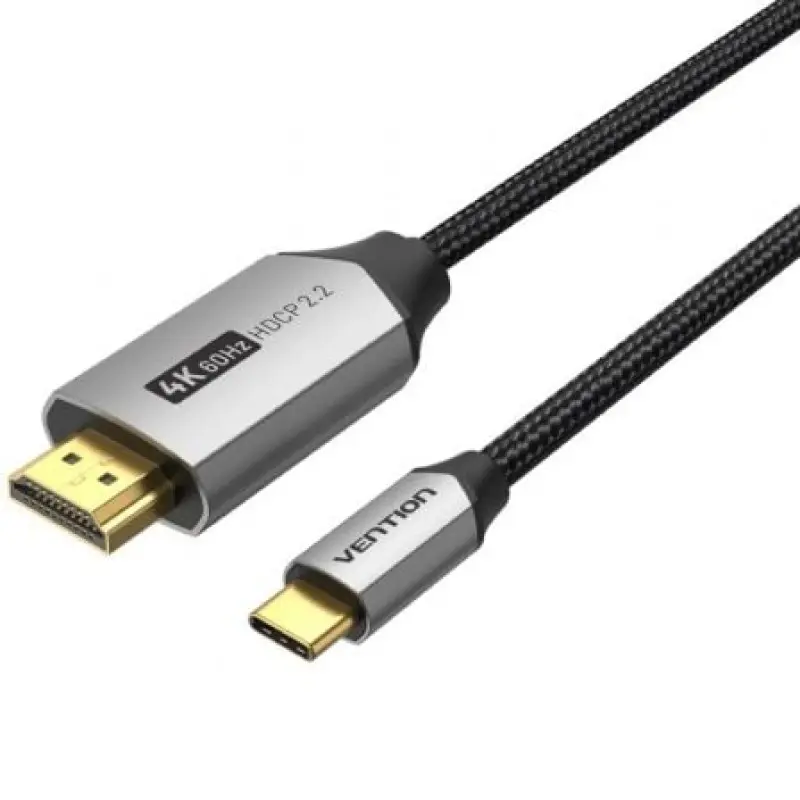 Cable Conversor HDMI 2.0 4K Vention CRBBH/ USB Tipo-C Macho - HDMI Macho/ 2m/ Negro Cable Conversor HDMI 2.0 4K Vention CRBBH/ USB Tipo-C Macho - HDMI Macho/ 2m/ Negro