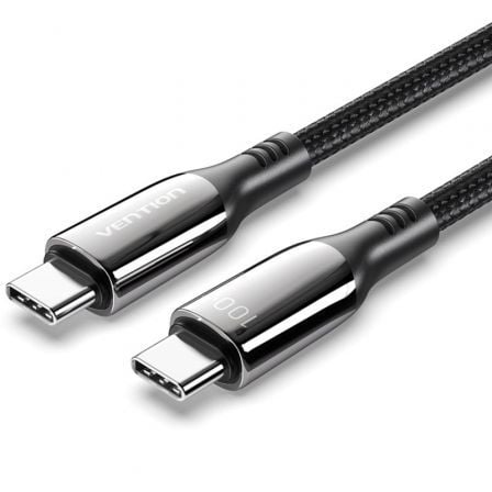 Cable USB 2.0 Tipo-C 5A 100W Vention CTKBAV/ USB Tipo-C Macho - USB Tipo-C Macho/ Hasta 100W/ 480Mbps/ 1.2m/ Negro Cable USB 2.0 Tipo-C 5A 100W Vention CTKBAV/ USB Tipo-C Macho - USB Tipo-C Macho/ Hasta 100W/ 480Mbps/ 1.2m/ Negro