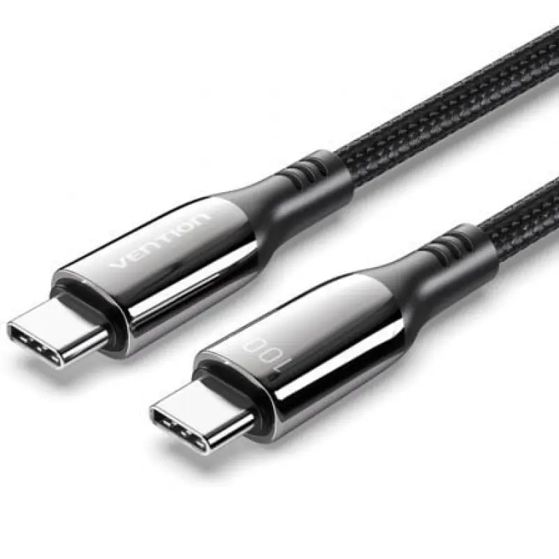 Cable USB 2.0 Tipo-C 5A 100W Vention CTKBAV/ USB Tipo-C Macho - USB Tipo-C Macho/ Hasta 100W/ 480Mbps/ 1.2m/ Negro Cable USB 2.0 Tipo-C 5A 100W Vention CTKBAV/ USB Tipo-C Macho - USB Tipo-C Macho/ Hasta 100W/ 480Mbps/ 1.2m/ Negro