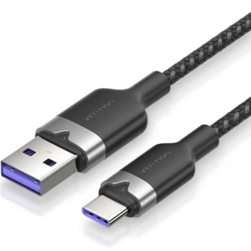 Cable USB 2.0 Tipo-C Vention CTOBF/ USB Tipo-C Macho - USB Macho/ Hasta 100W/ 480Mbps/ 1m/ Negro Cable USB 2.0 Tipo-C Vention CTOBF/ USB Tipo-C Macho - USB Macho/ Hasta 100W/ 480Mbps/ 1m/ Negro