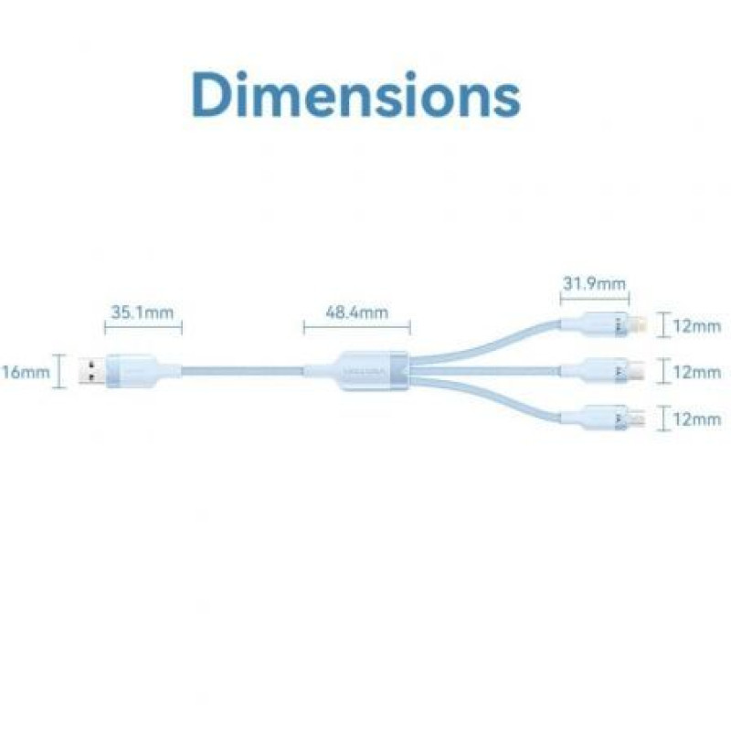 Cable USB 2.0 Lightning Vention CTPBG/ USB Macho/ USB Tipo-C Macho - MicroUSB Macho - Lightning Macho/ 1.5m/ Negro Cable USB 2.0 Lightning Vention CTPBG/ USB Macho/ USB Tipo-C Macho - MicroUSB Macho - Lightning Macho/ 1.5m/ Negro