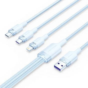 Cable USB 2.0 Lightning Vention CTPLG/ USB Macho/ USB Tipo-C Macho - MicroUSB Macho - Lightning Macho/ 1.5m/ Azul Cable USB 2.0 Lightning Vention CTPLG/ USB Macho/ USB Tipo-C Macho - MicroUSB Macho - Lightning Macho/ 1.5m/ Azul