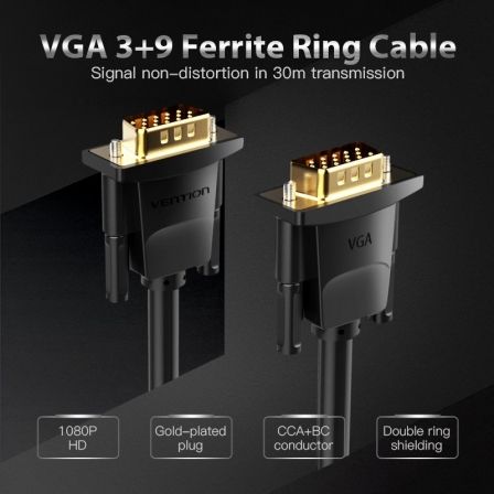 Cable VGA Vention DADBL/ VGA Macho - VGA Macho/ 10m/ Negro Cable VGA Vention DADBL/ VGA Macho - VGA Macho/ 10m/ Negro