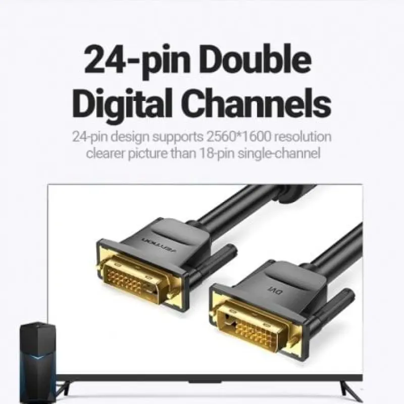 Cable DVI Vention EAABG/ DVI-D Macho - DVI-D Macho/ 1.5m/ Negro Cable DVI Vention EAABG/ DVI-D Macho - DVI-D Macho/ 1.5m/ Negro
