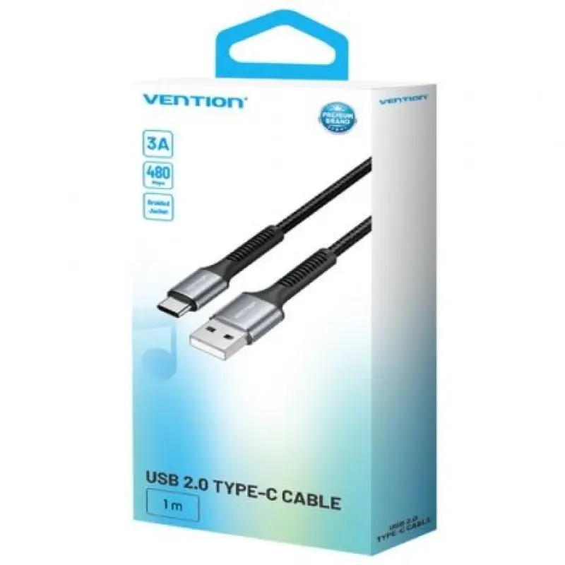 Cable USB Tipo-C Vention H13BF/ USB Macho - USB Tipo-C Macho/ 15W/ 480Mbps/ 1m/ Negro Cable USB Tipo-C Vention H13BF/ USB Macho - USB Tipo-C Macho/ 15W/ 480Mbps/ 1m/ Negro
