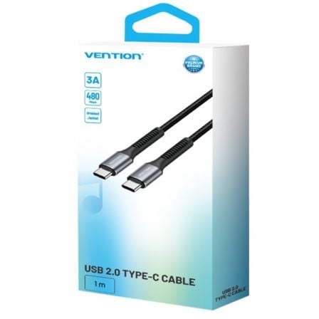Cable USB Tipo-C Vention H15BF/ USB Tipo-C Macho - USB Tipo-C Macho/ 60W/ 480Mbps/ 1m/ Negro Cable USB Tipo-C Vention H15BF/ USB Tipo-C Macho - USB Tipo-C Macho/ 60W/ 480Mbps/ 1m/ Negro