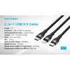 Cable USB Tipo-C Vention H17BAV/ USB Tipo-C Macho - Lightning Macho/ USB Tipo-C Macho/ 60W/ 480Mbps/ 1.2m/ Negro