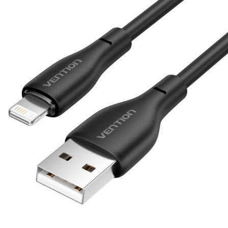Cable USB 2.0 Lightning Vention H26BF/ Lightning Macho - USB Macho/ 10W/ 480Mbps/ 1m/ Negro Cable USB 2.0 Lightning Vention H26BF/ Lightning Macho - USB Macho/ 10W/ 480Mbps/ 1m/ Negro