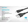 Cable USB 2.0 Lightning Vention H26BF/ Lightning Macho - USB Macho/ 10W/ 480Mbps/ 1m/ Negro