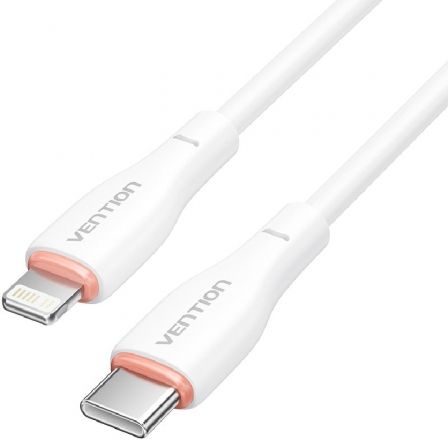 Cable USB Tipo-C Lightning Vention H28WF/ USB Tipo-C Macho - Lightning Macho/ 1m/ Blanco Cable USB Tipo-C Lightning Vention H28WF/ USB Tipo-C Macho - Lightning Macho/ 1m/ Blanco