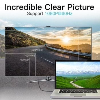 Cable Conversor Vention HABBG/ Mini DisplayPort Macho - HDMI Macho/ 1.5m/ Negro Cable Conversor Vention HABBG/ Mini DisplayPort Macho - HDMI Macho/ 1.5m/ Negro