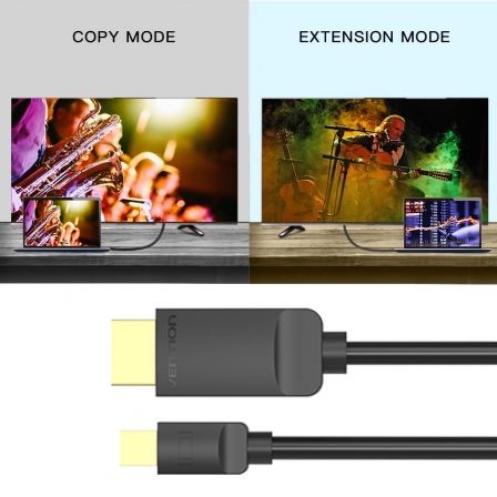 Cable Conversor Vention HABBG/ Mini DisplayPort Macho - HDMI Macho/ 1.5m/ Negro Cable Conversor Vention HABBG/ Mini DisplayPort Macho - HDMI Macho/ 1.5m/ Negro