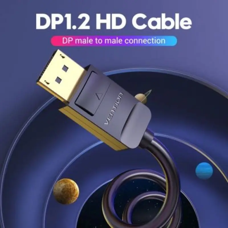 Cable DisplayPort 1.2 4K Vention HACBG/ DisplayPort Macho - DisplayPort Macho/ 1.5m/ Negro Cable DisplayPort 1.2 4K Vention HACBG/ DisplayPort Macho - DisplayPort Macho/ 1.5m/ Negro