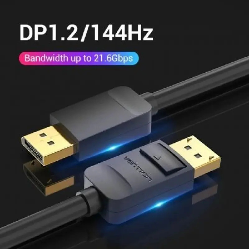 Cable DisplayPort 1.2 4K Vention HACBG/ DisplayPort Macho - DisplayPort Macho/ 1.5m/ Negro Cable DisplayPort 1.2 4K Vention HACBG/ DisplayPort Macho - DisplayPort Macho/ 1.5m/ Negro