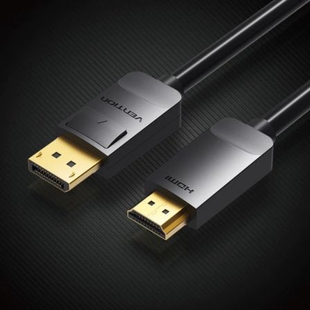 Cable Conversor Vention HADBG/ Displayport Macho - HDMI Macho/ 1.5m/ Negro Cable Conversor Vention HADBG/ Displayport Macho - HDMI Macho/ 1.5m/ Negro