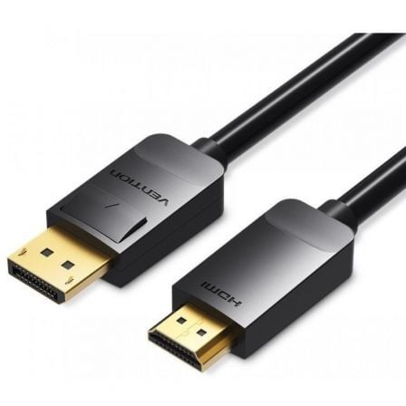 Cable Conversor Vention HADBI/ DisplayPort Macho - HDMI Macho/ 3m/ Negro Cable Conversor Vention HADBI/ DisplayPort Macho - HDMI Macho/ 3m/ Negro