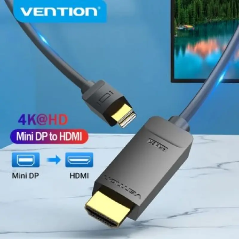 Cable Conversor Vention HAHBH/ Mini Displayport Macho - HDMI Macho/ 2m/ Negro Cable Conversor Vention HAHBH/ Mini Displayport Macho - HDMI Macho/ 2m/ Negro