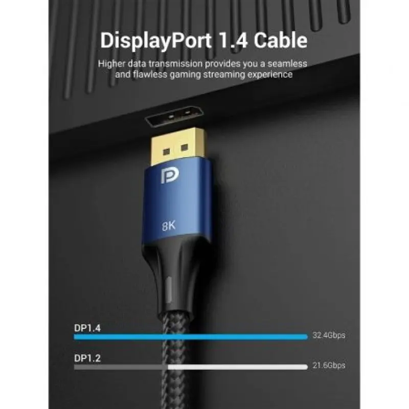 Cable Vention HCELF/ DisplayPort Macho - DisplayPort 8K Macho/ 1m/ Azul Cable Vention HCELF/ DisplayPort Macho - DisplayPort 8K Macho/ 1m/ Azul