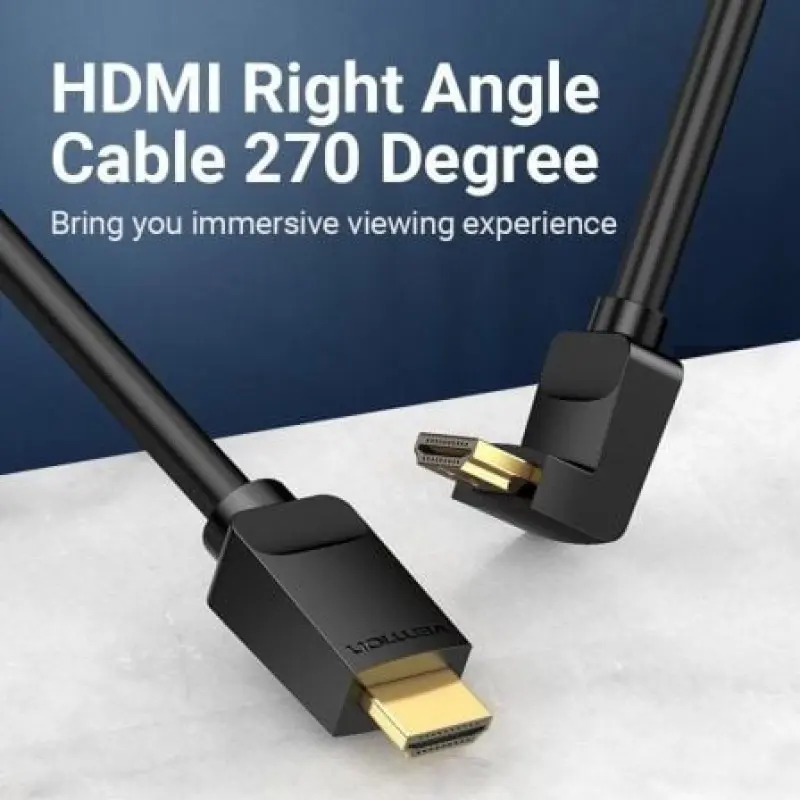Cable HDMI 2.0 4K Acodado Vention AAQBF/ HDMI Macho - HDMI Macho/ 1m/ Negro Cable HDMI 2.0 4K Acodado Vention AAQBF/ HDMI Macho - HDMI Macho/ 1m/ Negro