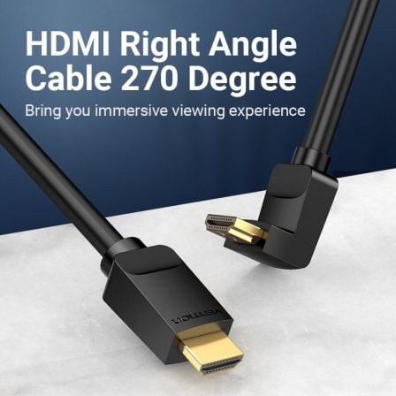 Cable HDMI 2.0 4K Acodado Vention AAQBG/ HDMI Macho - HDMI Macho/ 1.5m/ Negro Cable HDMI 2.0 4K Acodado Vention AAQBG/ HDMI Macho - HDMI Macho/ 1.5m/ Negro