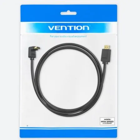 Cable HDMI 2.0 4K Acodado Vention AAQBH/ HDMI Macho - HDMI Macho/ 2m/ Negro Cable HDMI 2.0 4K Acodado Vention AAQBH/ HDMI Macho - HDMI Macho/ 2m/ Negro