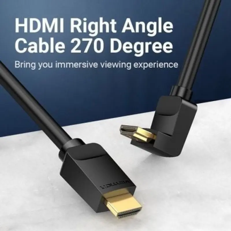 Cable HDMI 2.0 4K Acodado Vention AAQBI/ HDMI Macho - HDMI Macho/ 3m/ Negro Cable HDMI 2.0 4K Acodado Vention AAQBI/ HDMI Macho - HDMI Macho/ 3m/ Negro