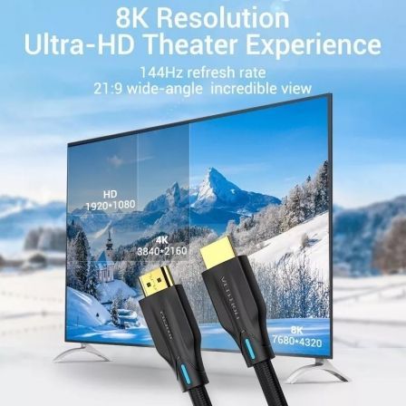 Cable HDMI 2.1 8K Vention AAUBH/ HDMI Macho - HDMI Macho/ 2m/ Negro Cable HDMI 2.1 8K Vention AAUBH/ HDMI Macho - HDMI Macho/ 2m/ Negro